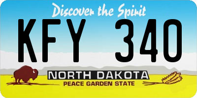 ND license plate KFY340