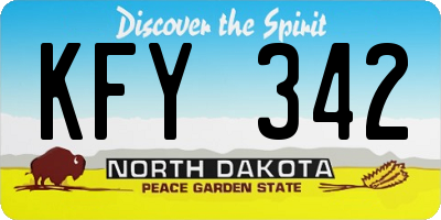 ND license plate KFY342