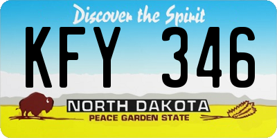 ND license plate KFY346