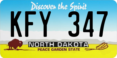 ND license plate KFY347