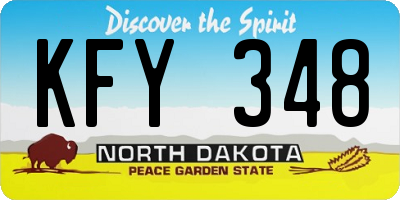 ND license plate KFY348
