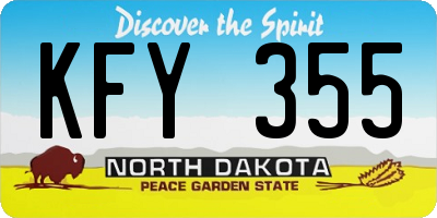 ND license plate KFY355