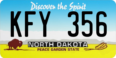 ND license plate KFY356