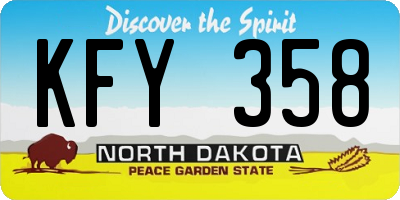ND license plate KFY358