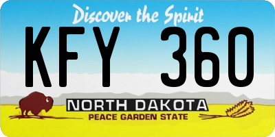 ND license plate KFY360