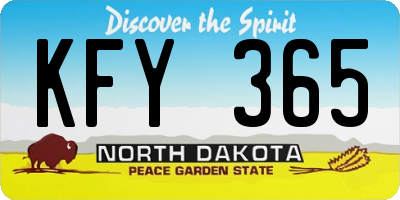 ND license plate KFY365