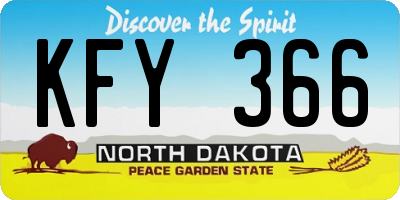ND license plate KFY366