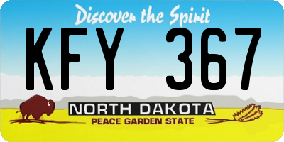 ND license plate KFY367