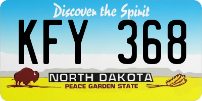 ND license plate KFY368