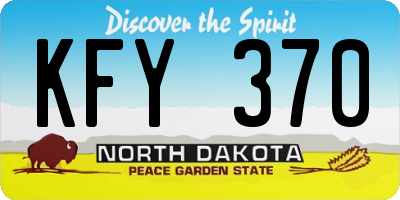 ND license plate KFY370
