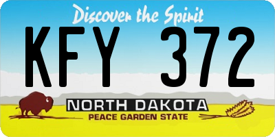 ND license plate KFY372