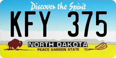 ND license plate KFY375