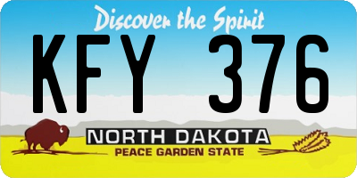 ND license plate KFY376