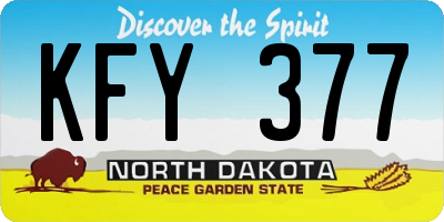 ND license plate KFY377