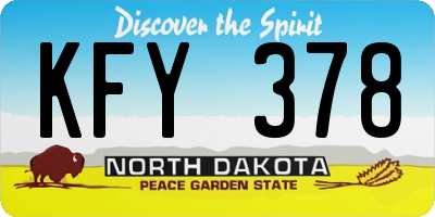 ND license plate KFY378