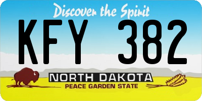 ND license plate KFY382