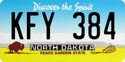 ND license plate KFY384