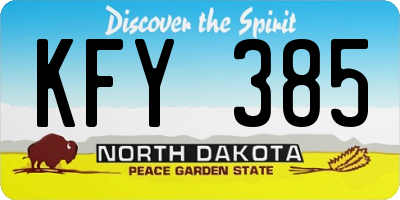 ND license plate KFY385