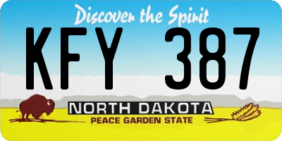 ND license plate KFY387