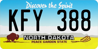 ND license plate KFY388