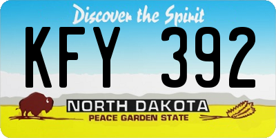 ND license plate KFY392