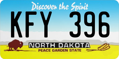 ND license plate KFY396