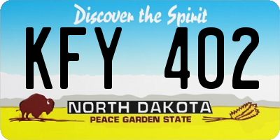 ND license plate KFY402
