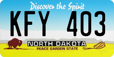 ND license plate KFY403