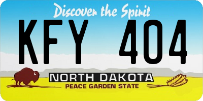ND license plate KFY404