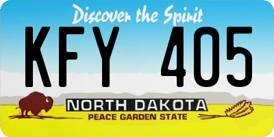 ND license plate KFY405