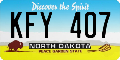 ND license plate KFY407