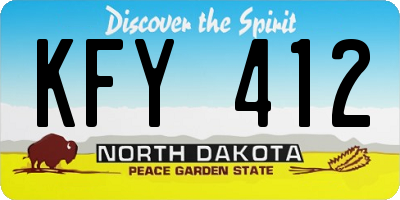 ND license plate KFY412