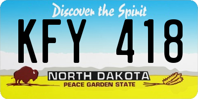 ND license plate KFY418