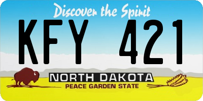 ND license plate KFY421