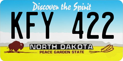 ND license plate KFY422