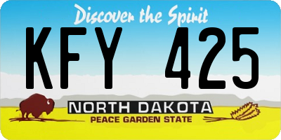 ND license plate KFY425