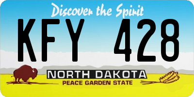 ND license plate KFY428