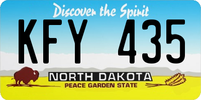 ND license plate KFY435
