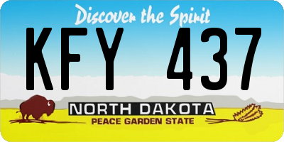 ND license plate KFY437