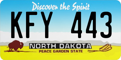 ND license plate KFY443