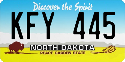 ND license plate KFY445
