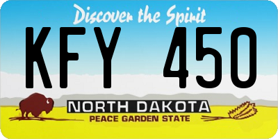 ND license plate KFY450