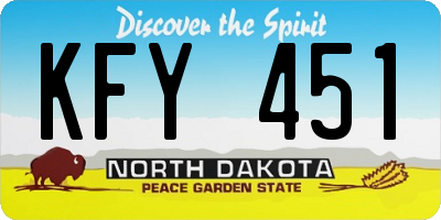 ND license plate KFY451