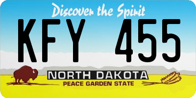 ND license plate KFY455