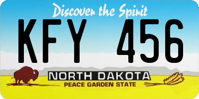 ND license plate KFY456