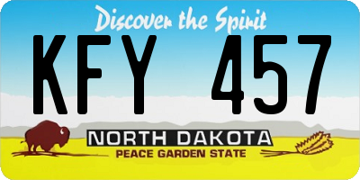 ND license plate KFY457