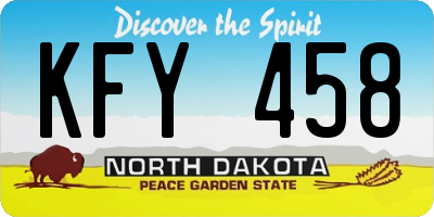 ND license plate KFY458