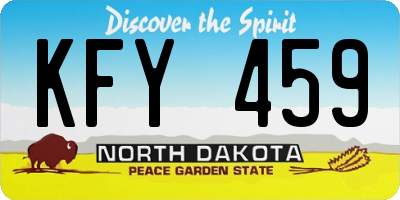 ND license plate KFY459