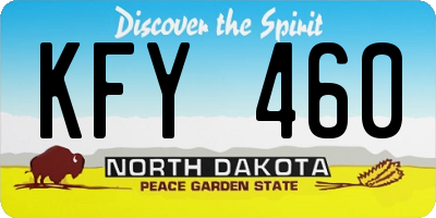 ND license plate KFY460