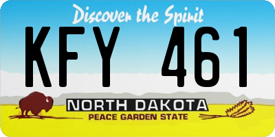 ND license plate KFY461